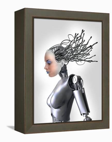 Female Cyborg, Artwork-Victor Habbick-Framed Premier Image Canvas