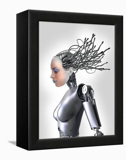 Female Cyborg, Artwork-Victor Habbick-Framed Premier Image Canvas