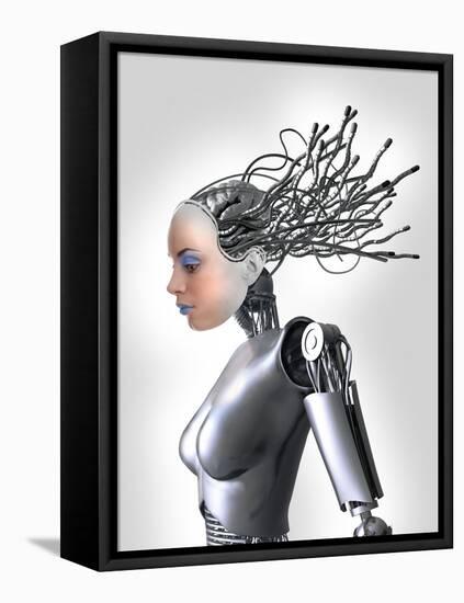 Female Cyborg, Artwork-Victor Habbick-Framed Premier Image Canvas