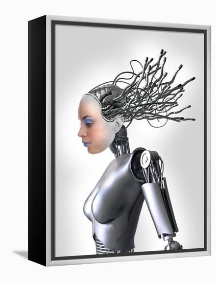 Female Cyborg, Artwork-Victor Habbick-Framed Premier Image Canvas