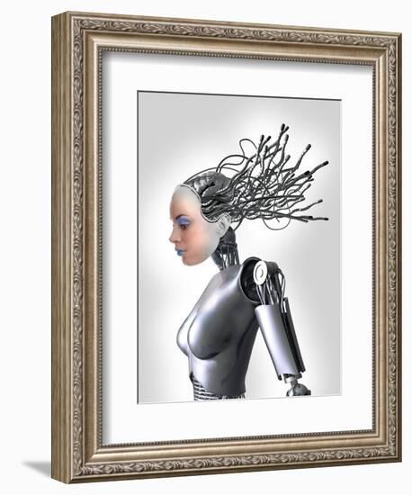 Female Cyborg, Artwork-Victor Habbick-Framed Premium Photographic Print