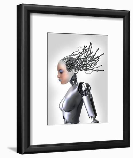 Female Cyborg, Artwork-Victor Habbick-Framed Premium Photographic Print