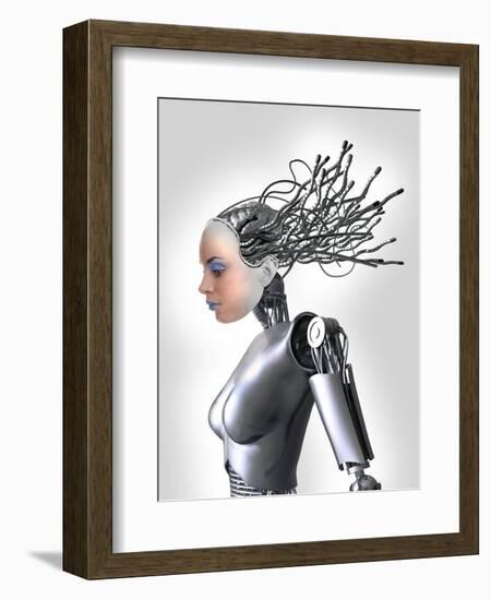 Female Cyborg, Artwork-Victor Habbick-Framed Premium Photographic Print