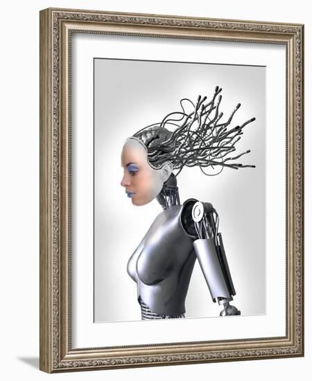 Female Cyborg, Artwork-Victor Habbick-Framed Photographic Print