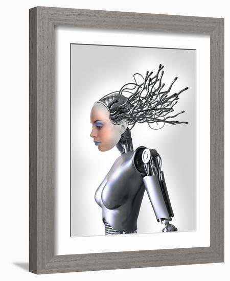 Female Cyborg, Artwork-Victor Habbick-Framed Photographic Print