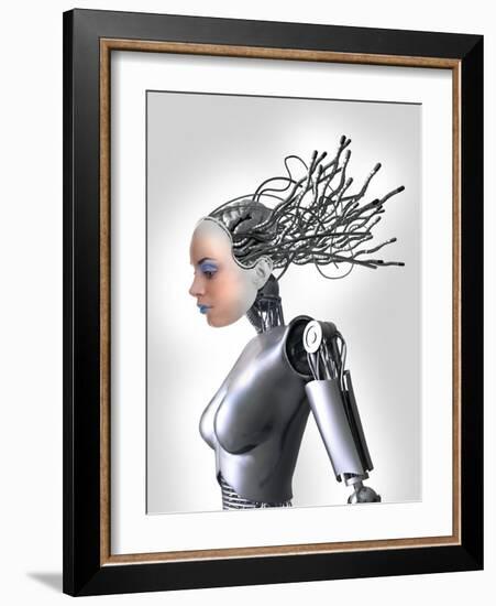 Female Cyborg, Artwork-Victor Habbick-Framed Photographic Print