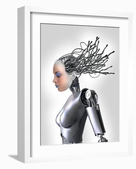 Female Cyborg, Artwork-Victor Habbick-Framed Photographic Print