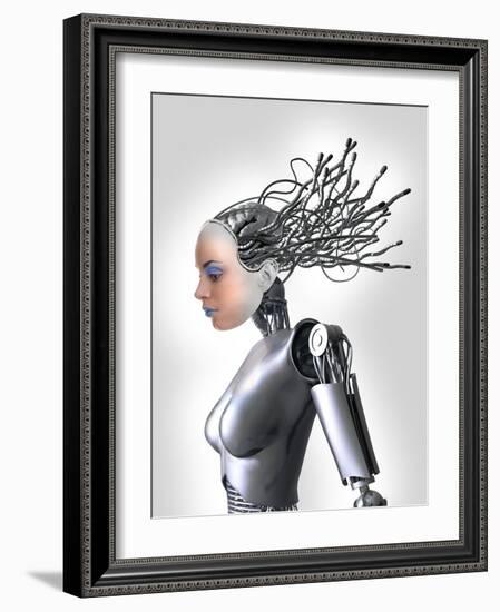 Female Cyborg, Artwork-Victor Habbick-Framed Photographic Print