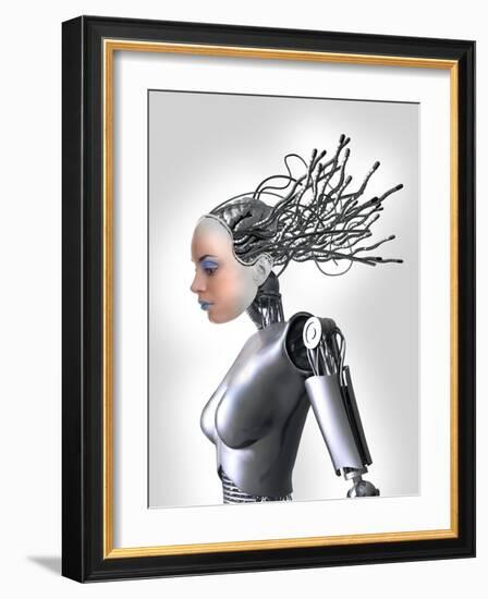 Female Cyborg, Artwork-Victor Habbick-Framed Photographic Print