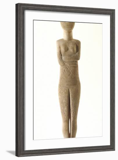 Female Cycladic Figure with Painted Features, Early Spedos Type-null-Framed Photographic Print