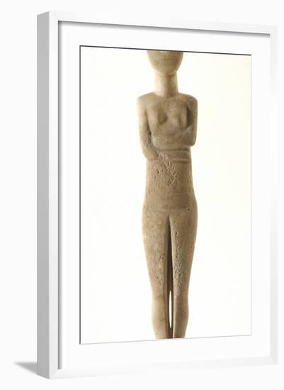 Female Cycladic Figure with Painted Features, Early Spedos Type-null-Framed Photographic Print