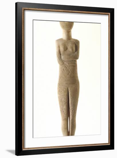 Female Cycladic Figure with Painted Features, Early Spedos Type-null-Framed Photographic Print