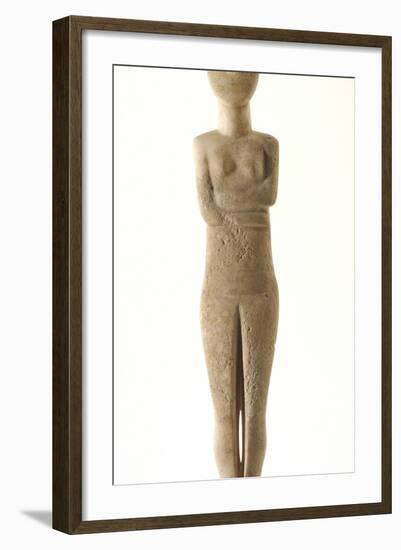 Female Cycladic Figure with Painted Features, Early Spedos Type-null-Framed Photographic Print