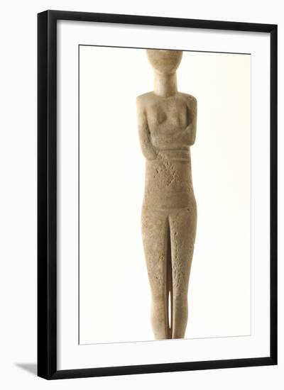 Female Cycladic Figure with Painted Features, Early Spedos Type-null-Framed Photographic Print
