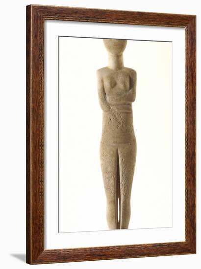 Female Cycladic Figure with Painted Features, Early Spedos Type-null-Framed Photographic Print