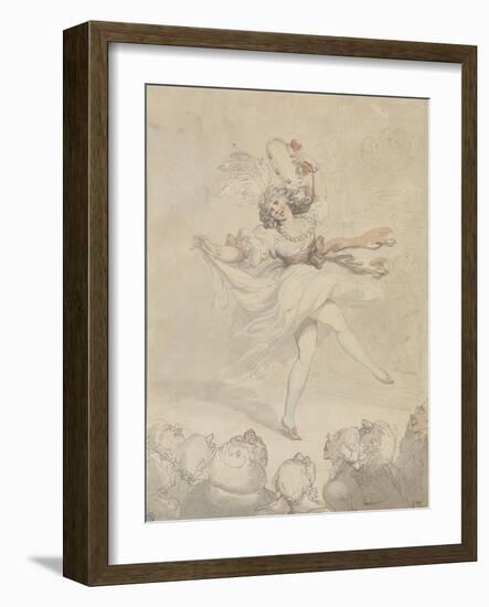 Female Dancer with a Tambourine, 1790-95-Thomas Rowlandson-Framed Giclee Print