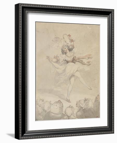 Female Dancer with a Tambourine, 1790-95-Thomas Rowlandson-Framed Giclee Print