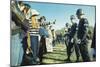 Female Demonstrator Offers a Flower to Military Police During the 1967 March on the Pentagon-null-Mounted Premium Photographic Print