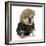 Female Dog - English Bulldog Wearing Blonde Wig and Black Leather Coat-Willee Cole-Framed Photographic Print