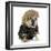 Female Dog - English Bulldog Wearing Blonde Wig and Black Leather Coat-Willee Cole-Framed Photographic Print