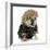 Female Dog - English Bulldog Wearing Blonde Wig and Black Leather Coat-Willee Cole-Framed Photographic Print