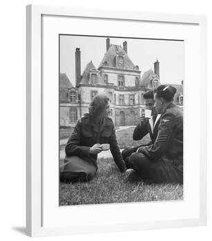 Female Dutch Corporal, French Sailor and British Soldier Having a Picnic-null-Framed Photographic Print