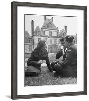 Female Dutch Corporal, French Sailor and British Soldier Having a Picnic-null-Framed Photographic Print
