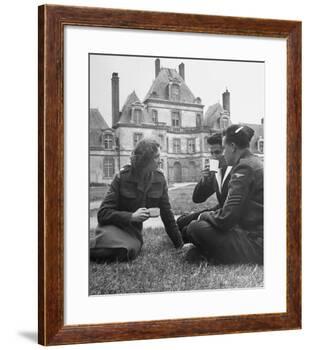 Female Dutch Corporal, French Sailor and British Soldier Having a Picnic-null-Framed Photographic Print