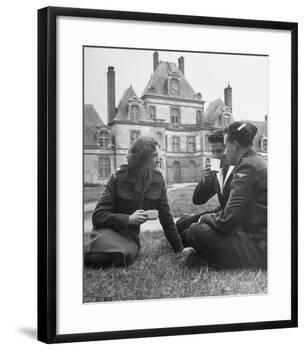 Female Dutch Corporal, French Sailor and British Soldier Having a Picnic-null-Framed Photographic Print