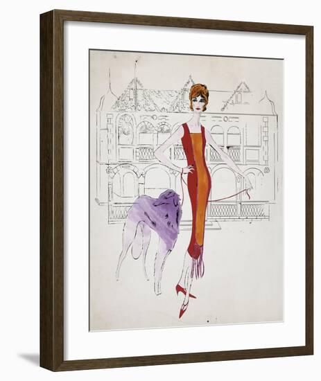 Female Fashion Figure, c. 1959-Andy Warhol-Framed Giclee Print