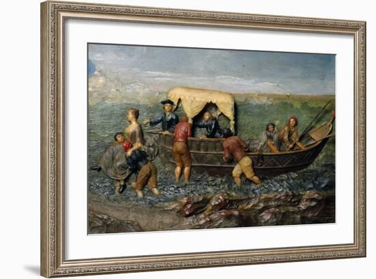 Female Figure Alighting from Boat-null-Framed Giclee Print