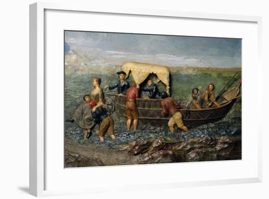 Female Figure Alighting from Boat-null-Framed Giclee Print