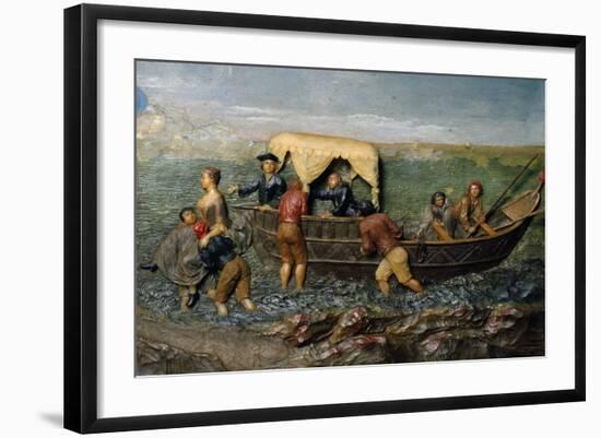 Female Figure Alighting from Boat-null-Framed Giclee Print