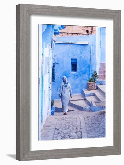 Female Figure in Moroccan Alleyway-Steven Boone-Framed Photographic Print