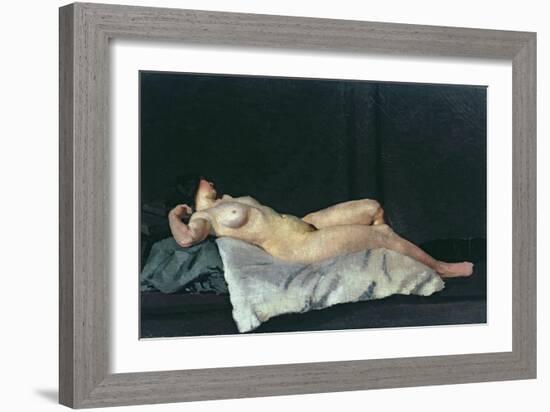 Female Figure Lying on Her Back, 1912-Dora Carrington-Framed Giclee Print