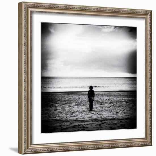 Female Figure Standing Alone on Beach-Rory Garforth-Framed Photographic Print