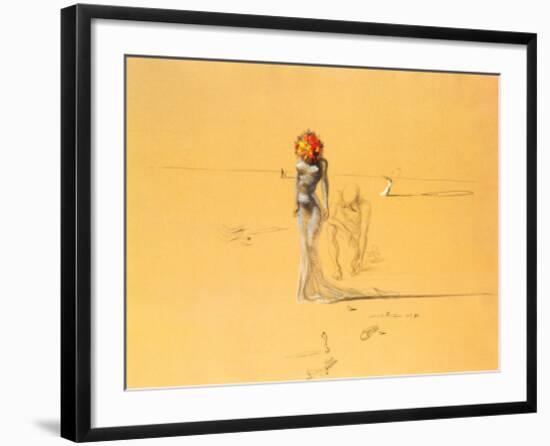 Female Figure with Head of Flowers, 1937-Salvador Dalí-Framed Giclee Print