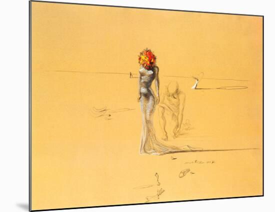 Female Figure with Head of Flowers, 1937-Salvador Dalí-Mounted Giclee Print