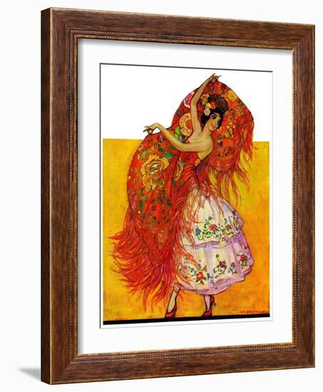 "Female Flamenco Dancer,"May 21, 1932-Henry Soulen-Framed Giclee Print