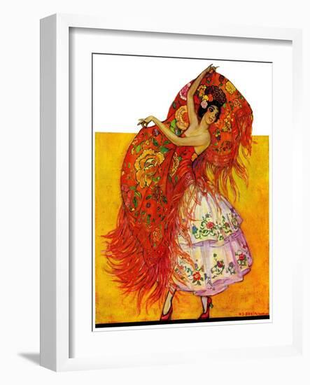 "Female Flamenco Dancer,"May 21, 1932-Henry Soulen-Framed Giclee Print