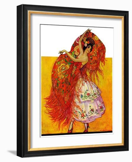 "Female Flamenco Dancer,"May 21, 1932-Henry Soulen-Framed Giclee Print