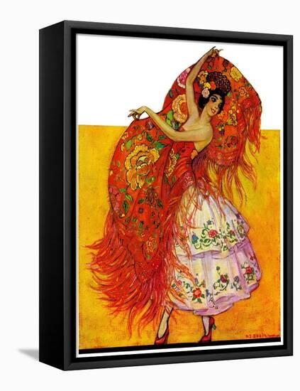 "Female Flamenco Dancer,"May 21, 1932-Henry Soulen-Framed Premier Image Canvas