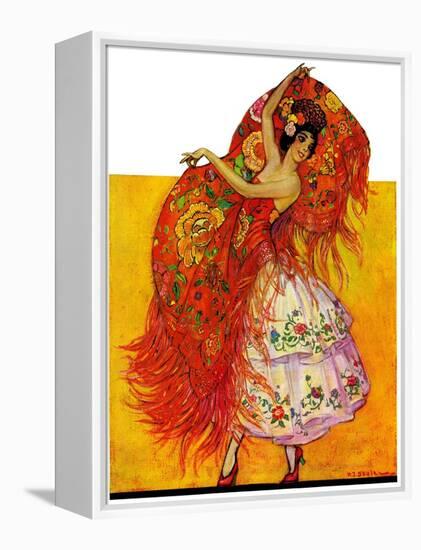 "Female Flamenco Dancer,"May 21, 1932-Henry Soulen-Framed Premier Image Canvas