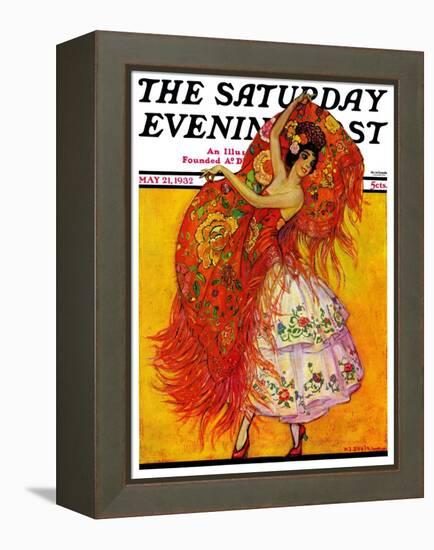 "Female Flamenco Dancer," Saturday Evening Post Cover, May 21, 1932-Henry Soulen-Framed Premier Image Canvas