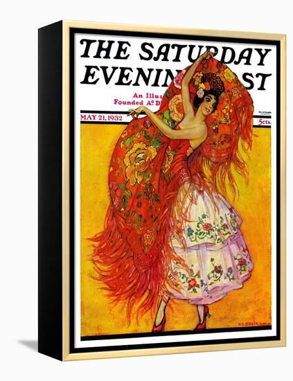"Female Flamenco Dancer," Saturday Evening Post Cover, May 21, 1932-Henry Soulen-Framed Premier Image Canvas