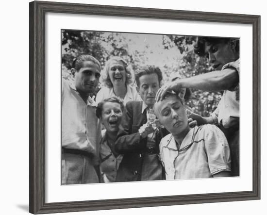 Female French Collaborator Having Her Head Shaved During Liberation of Marseilles-Carl Mydans-Framed Photographic Print