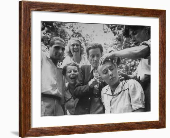 Female French Collaborator Having Her Head Shaved During Liberation of Marseilles-Carl Mydans-Framed Photographic Print