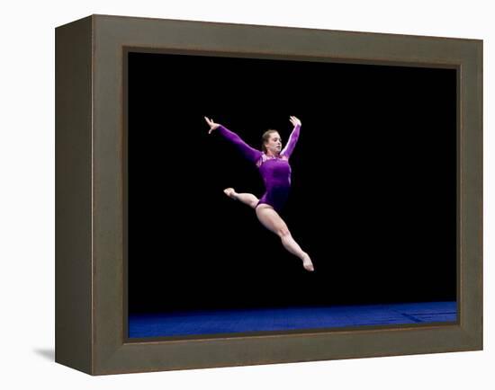 Female Gymnast Performing on the Floor Exercise-null-Framed Premier Image Canvas