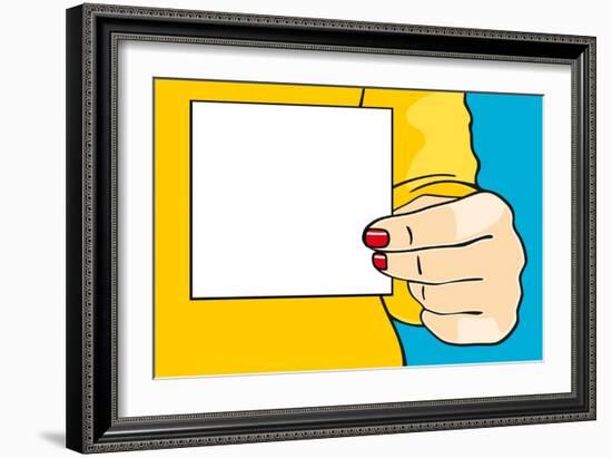 Female Hand with a Sheet of Paper-Alena Kozlova-Framed Art Print