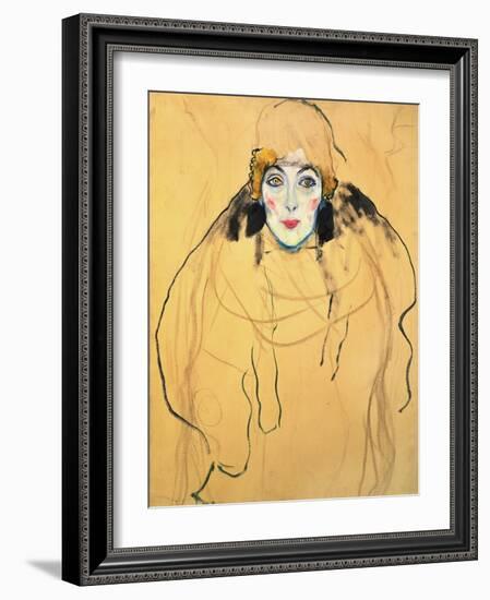 Female Head, 1917/18-Gustav Klimt-Framed Giclee Print